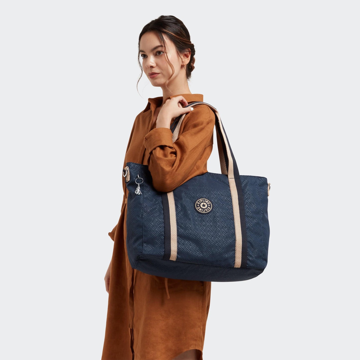 Kipling-Asseni-Large Tote (With Removable Shoulderstrap)-Endless Bl Emb-I5651-Y36