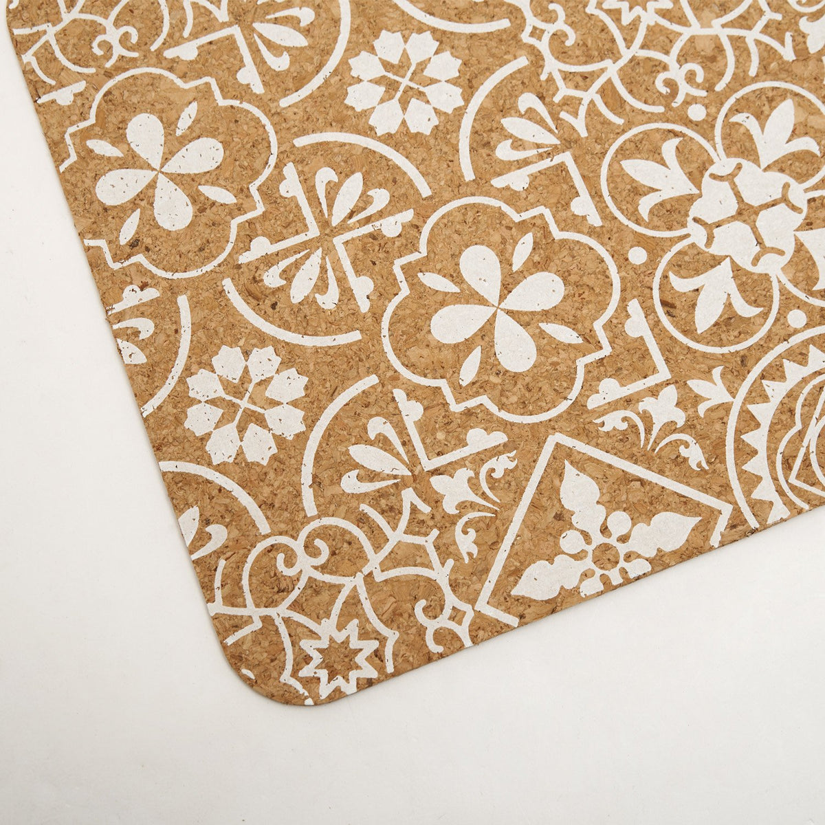 Ladelle Morocco Tile White Pr Cork 4Pk Placemat - 40051