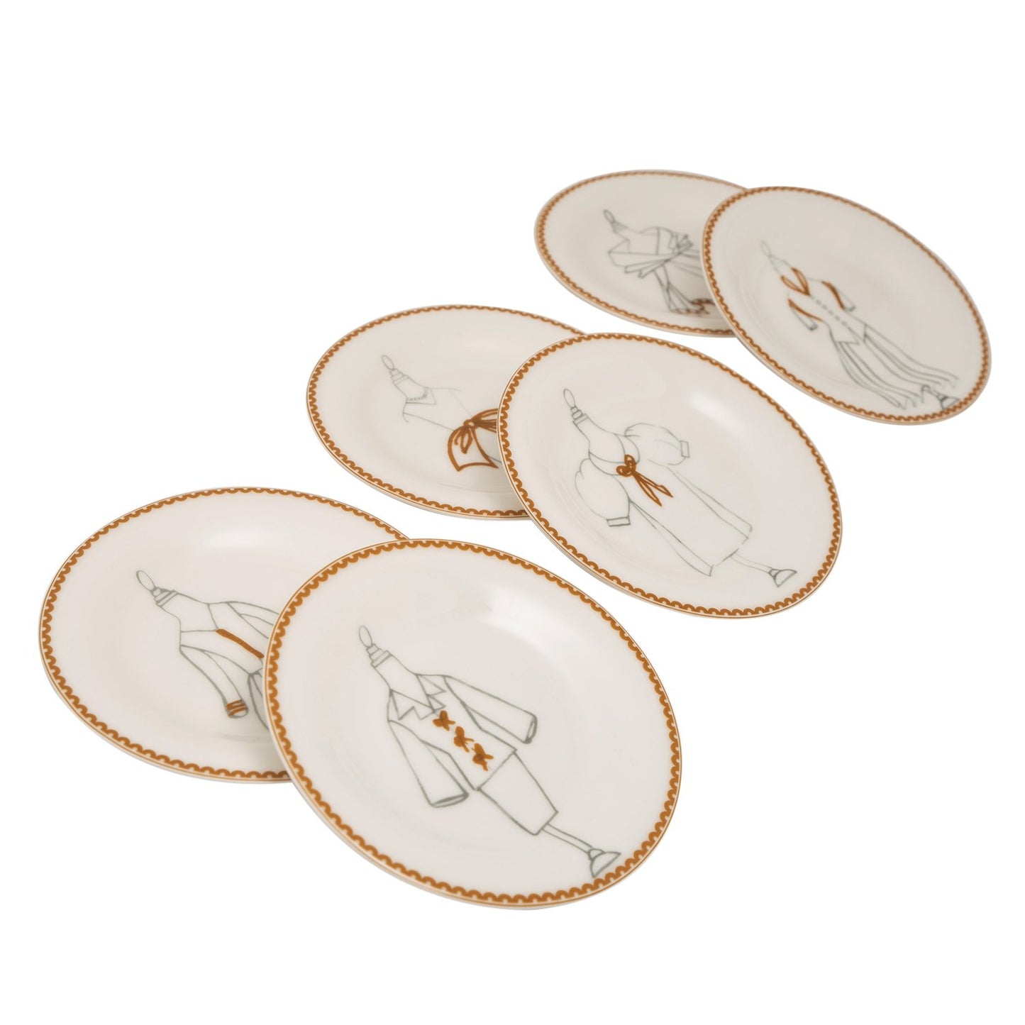L'atelier FB Dress Coupe Shape Round Cookies Plate Set - 16 cm, 6 Pieces - TC 4713 010 - Jashanmal Home