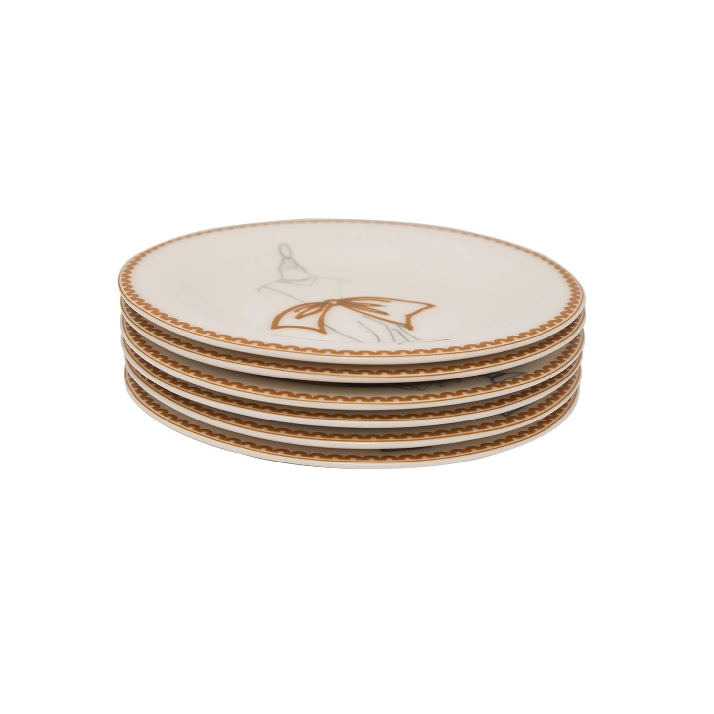 L'atelier FB Dress Coupe Shape Round Cookies Plate Set - 16 cm, 6 Pieces - TC 4713 010 - Jashanmal Home