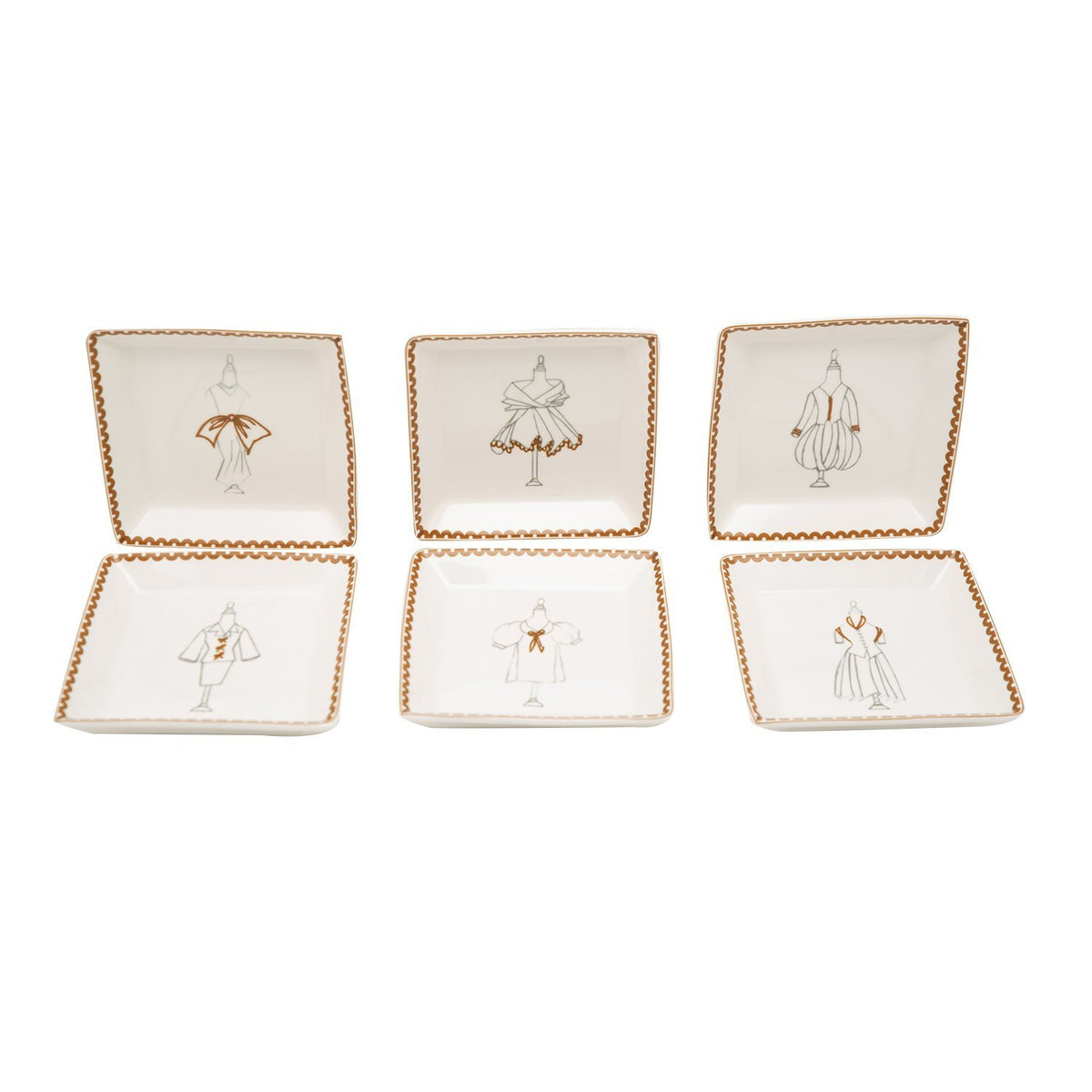 L'atelier FB Dress Square Plate Set - 11.4 x 11.4 cm, 6 Pieces - TC 4713 014 - Jashanmal Home