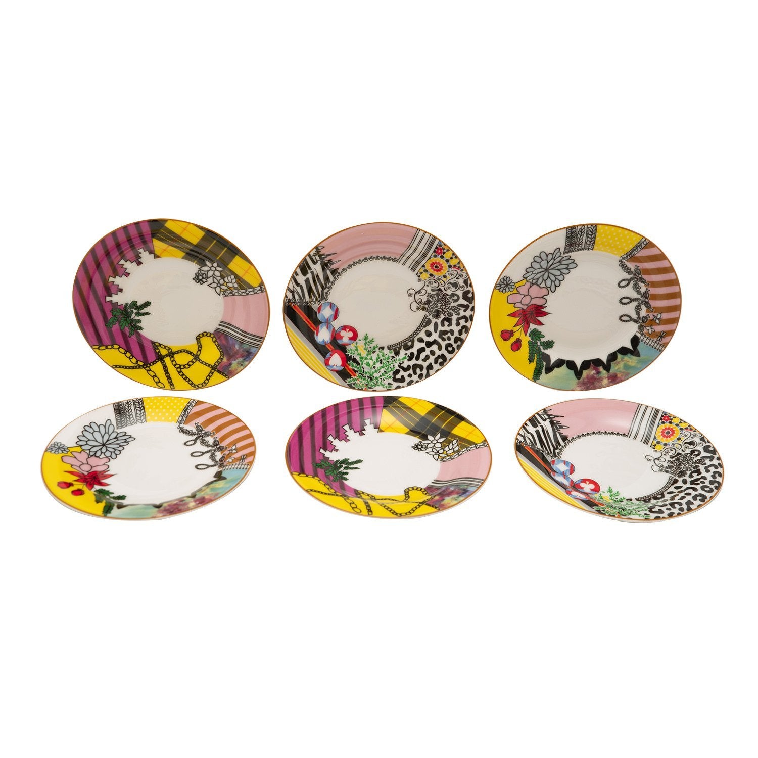 L'atelier FB Design Coupe Shape Round Cookies Plate Set - 16 cm, 6 Pieces - TC 4719 010 - Jashanmal Home