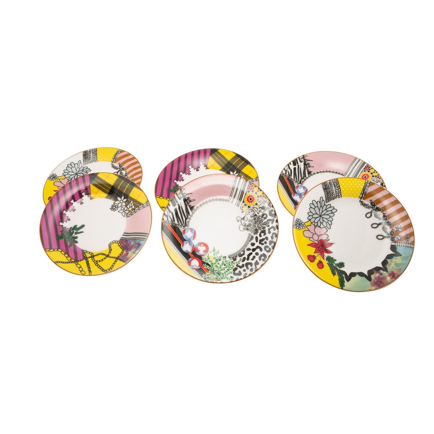 L'atelier FB Design Coupe Shape Round Cookies Plate Set - 16 cm, 6 Pieces - TC 4719 010 - Jashanmal Home