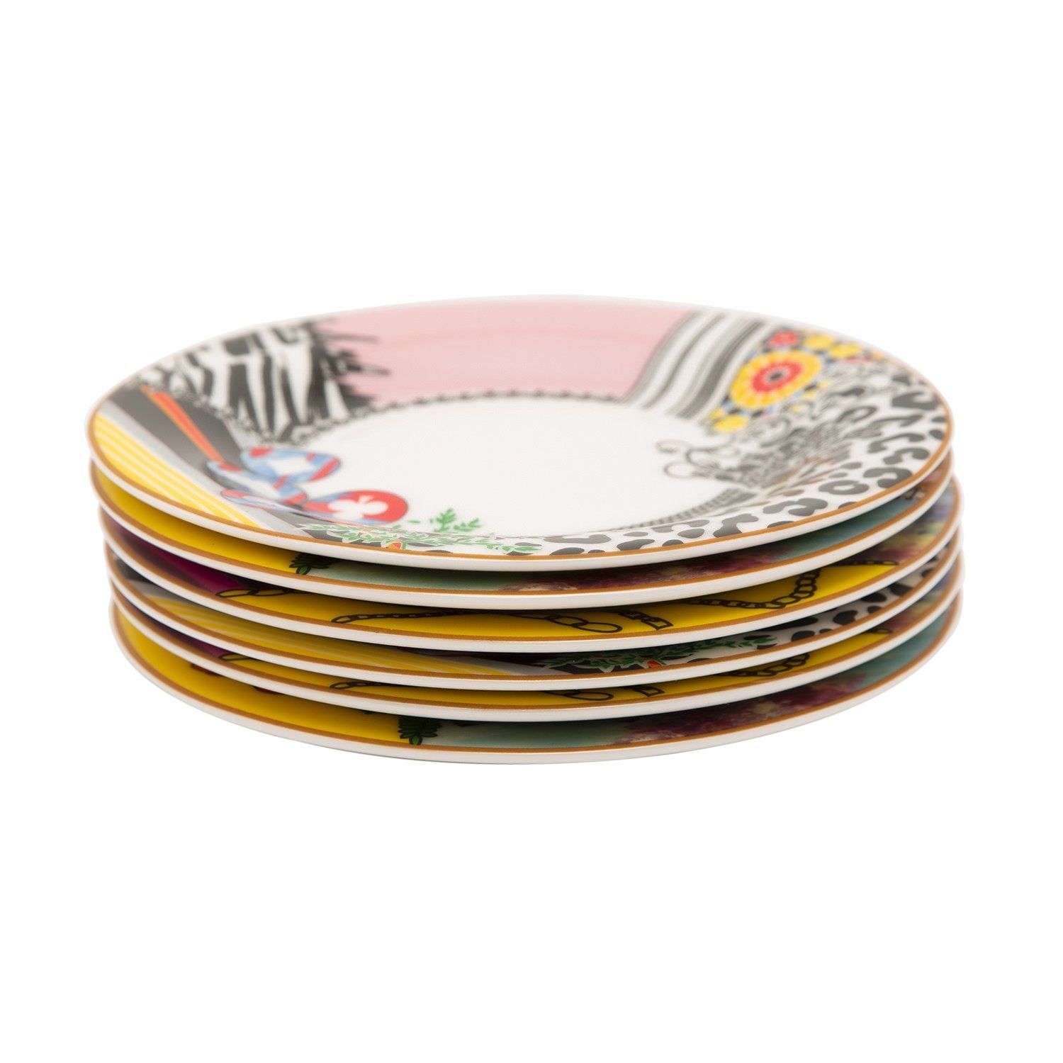 L'atelier FB Design Coupe Shape Round Cookies Plate Set - 16 cm, 6 Pieces - TC 4719 010 - Jashanmal Home