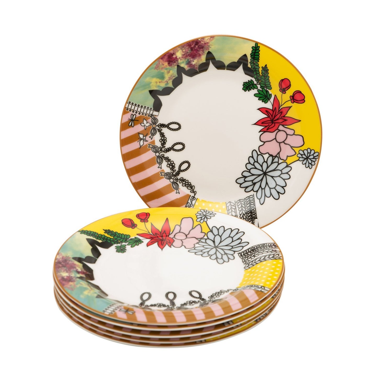 L'atelier FB Design Coupe Shape Dinner Plate Set - 26.5 x 26.5 cm, 6 Pieces - TC 4719 016 - Jashanmal Home