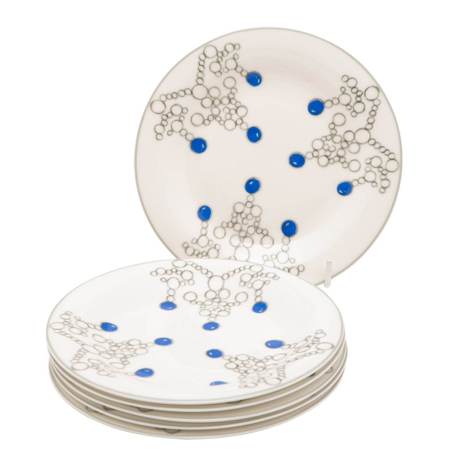 L'atelier FB Sapphire Coupe Shape Dessert Plate Set - 20 x 20 cm, 6 Pieces - TC 4716 012 - Jashanmal Home