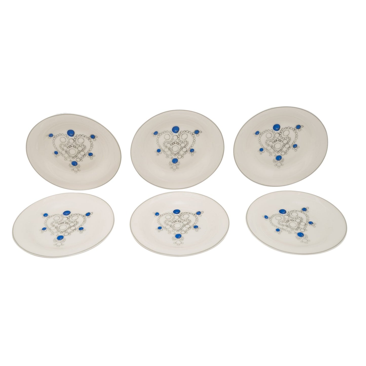 L'atelier FB Sapphire Coupe Shape Round Cookies Plate Set - 16 cm, 6 Pieces - TC 4716 013 - Jashanmal Home