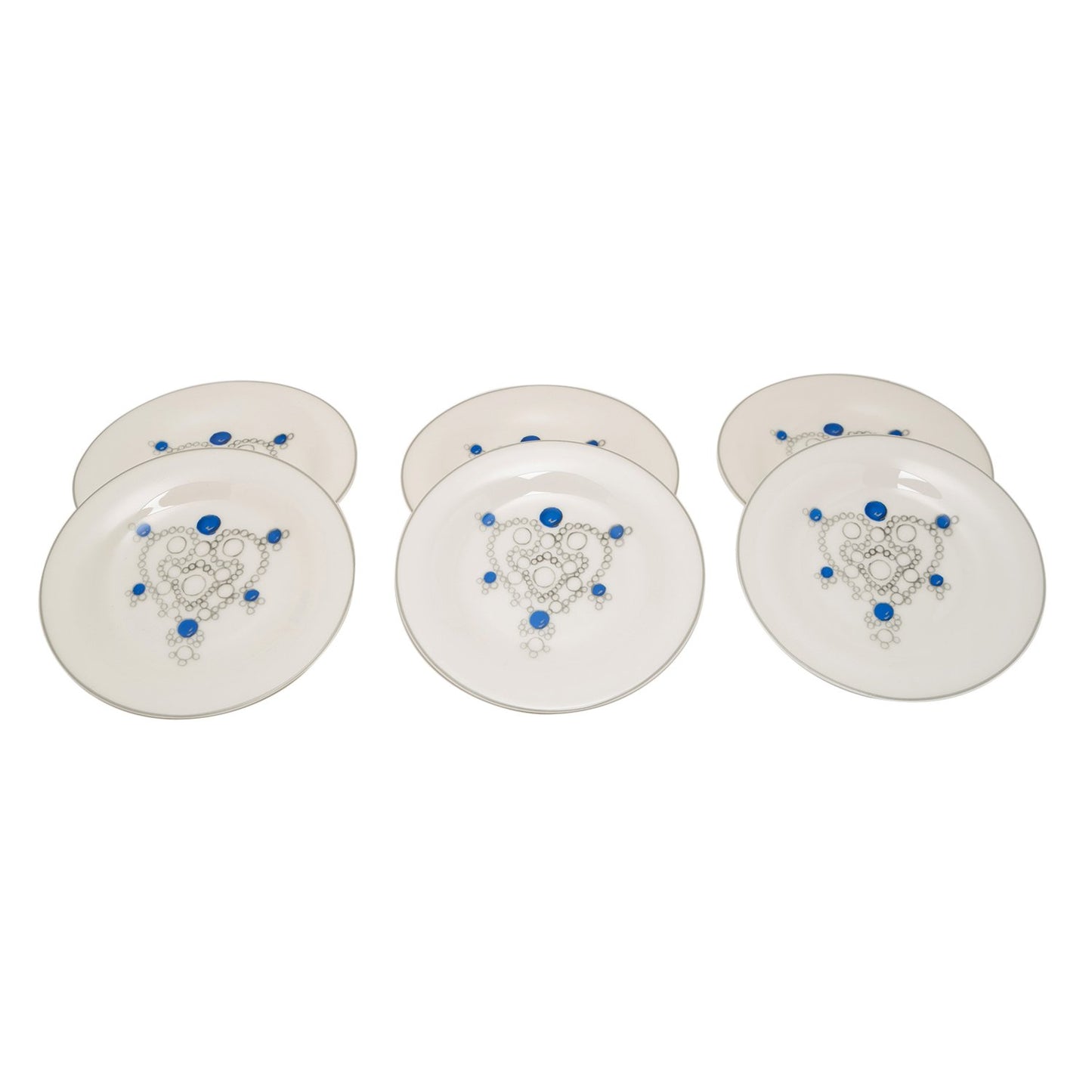 L'atelier FB Sapphire Coupe Shape Round Cookies Plate Set - 16 cm, 6 Pieces - TC 4716 013 - Jashanmal Home