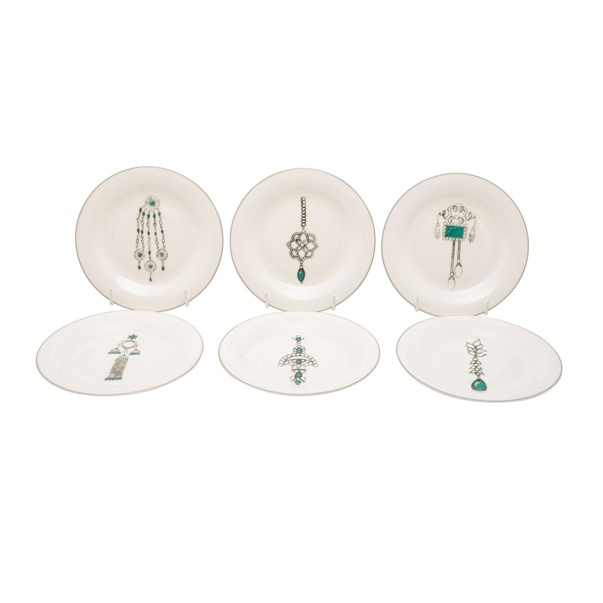 L'atelier FB Emerald Coupe Shape Dessert Plate Set - 20 x 20 cm, 6 Pieces - TC 4711 012 - Jashanmal Home