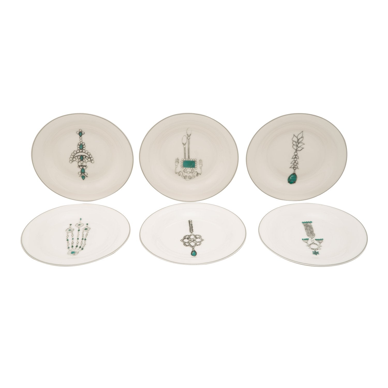 L'atelier FB Emerald Coupe Shape Round Cookies Plate Set - 16 cm, 6 Pieces - TC 4711 013 - Jashanmal Home