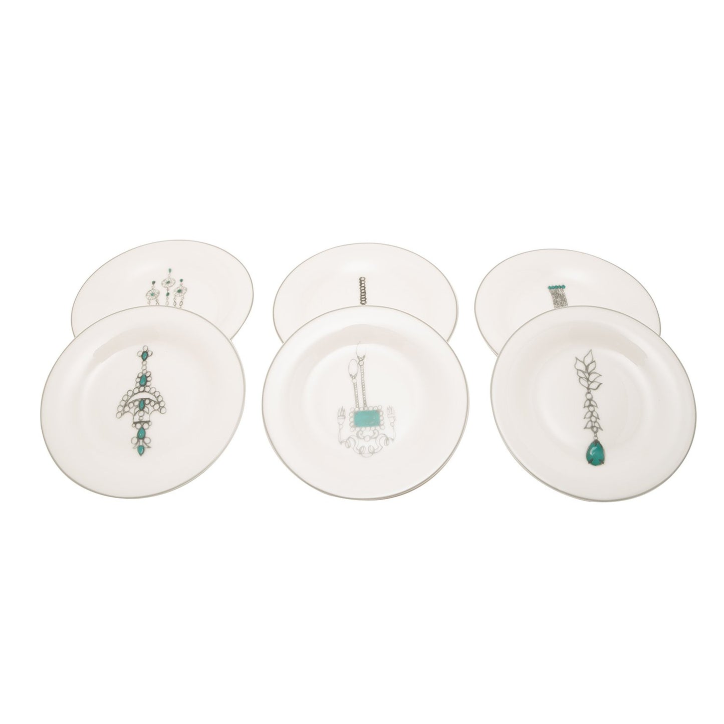 L'atelier FB Emerald Coupe Shape Round Cookies Plate Set - 16 cm, 6 Pieces - TC 4711 013 - Jashanmal Home