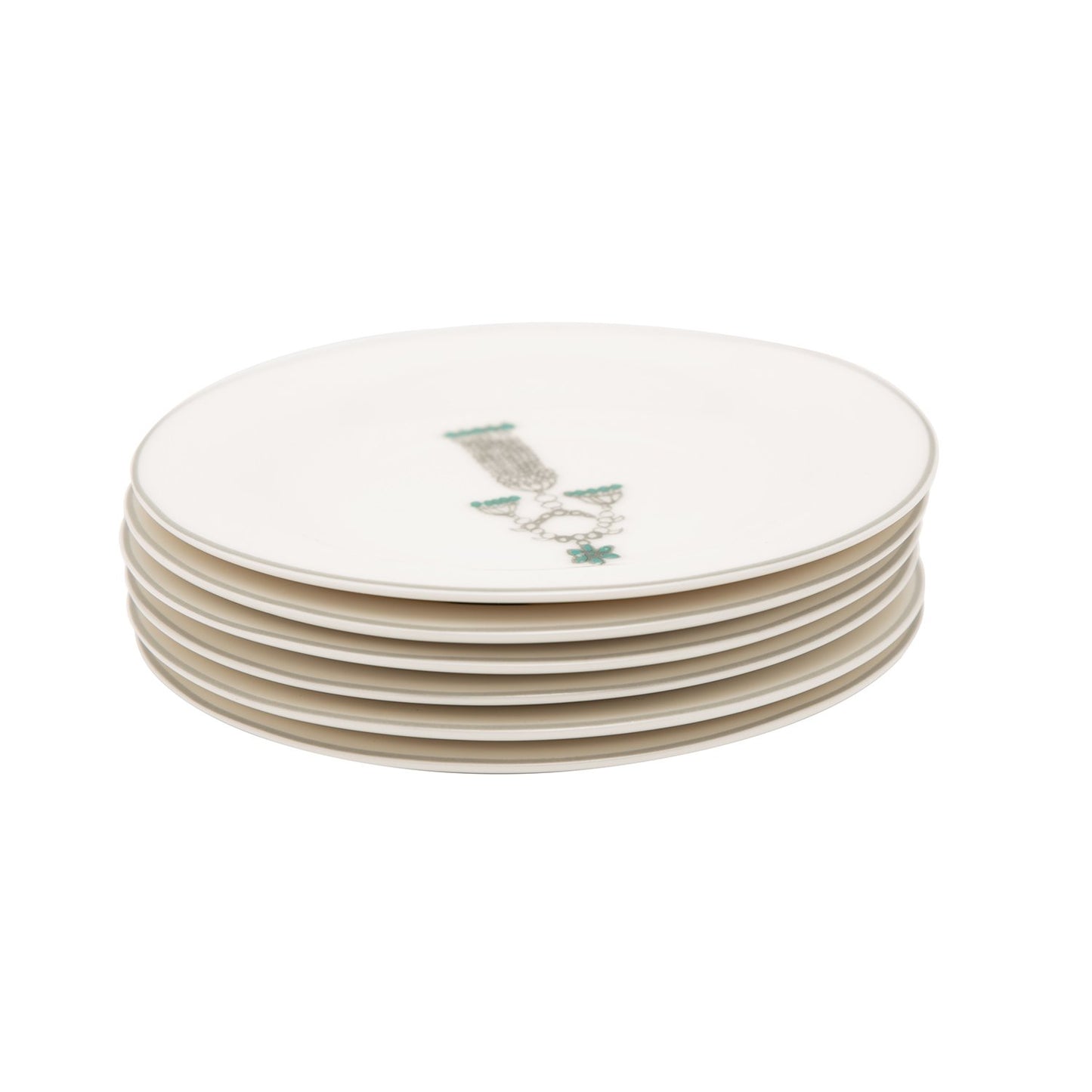 L'atelier FB Emerald Coupe Shape Round Cookies Plate Set - 16 cm, 6 Pieces - TC 4711 013 - Jashanmal Home