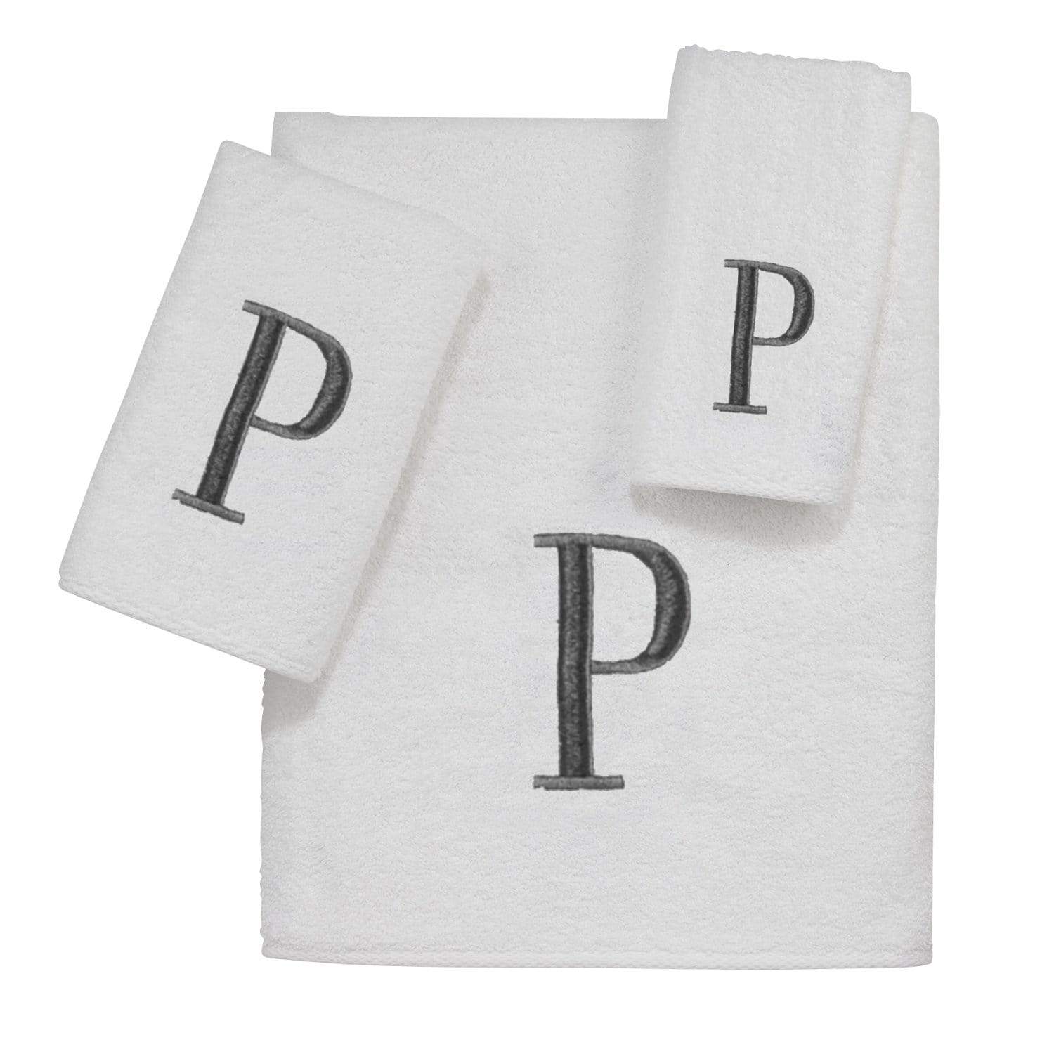 AVANTI MONOGRAM BLOCK LETTER P - WHITE AND SILVER - 022574P