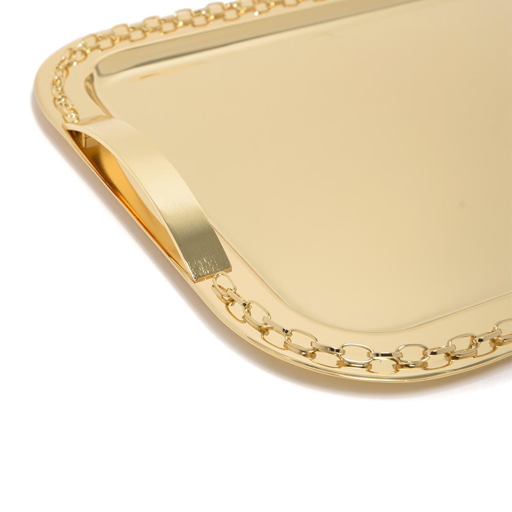 Pantazelos Gold Plated Set Chain Tray - Gold, Medium - Q-4333/Gp