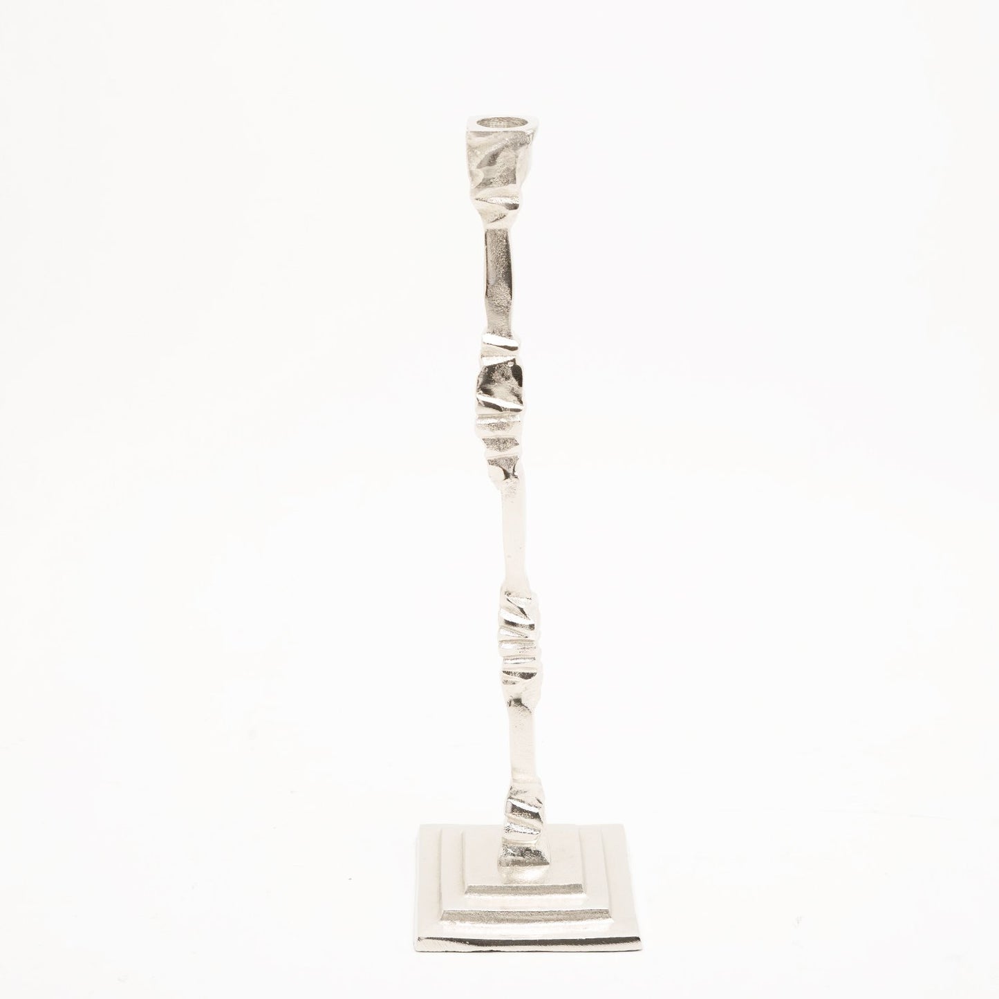 PANACHE  PII DECO ALUM CANDLE HOLDER 16 NICKEL - 00123