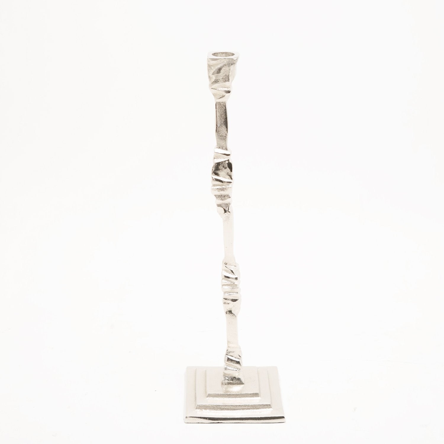 PANACHE  PII DECO ALUM CANDLE HOLDER 16 NICKEL - 00123