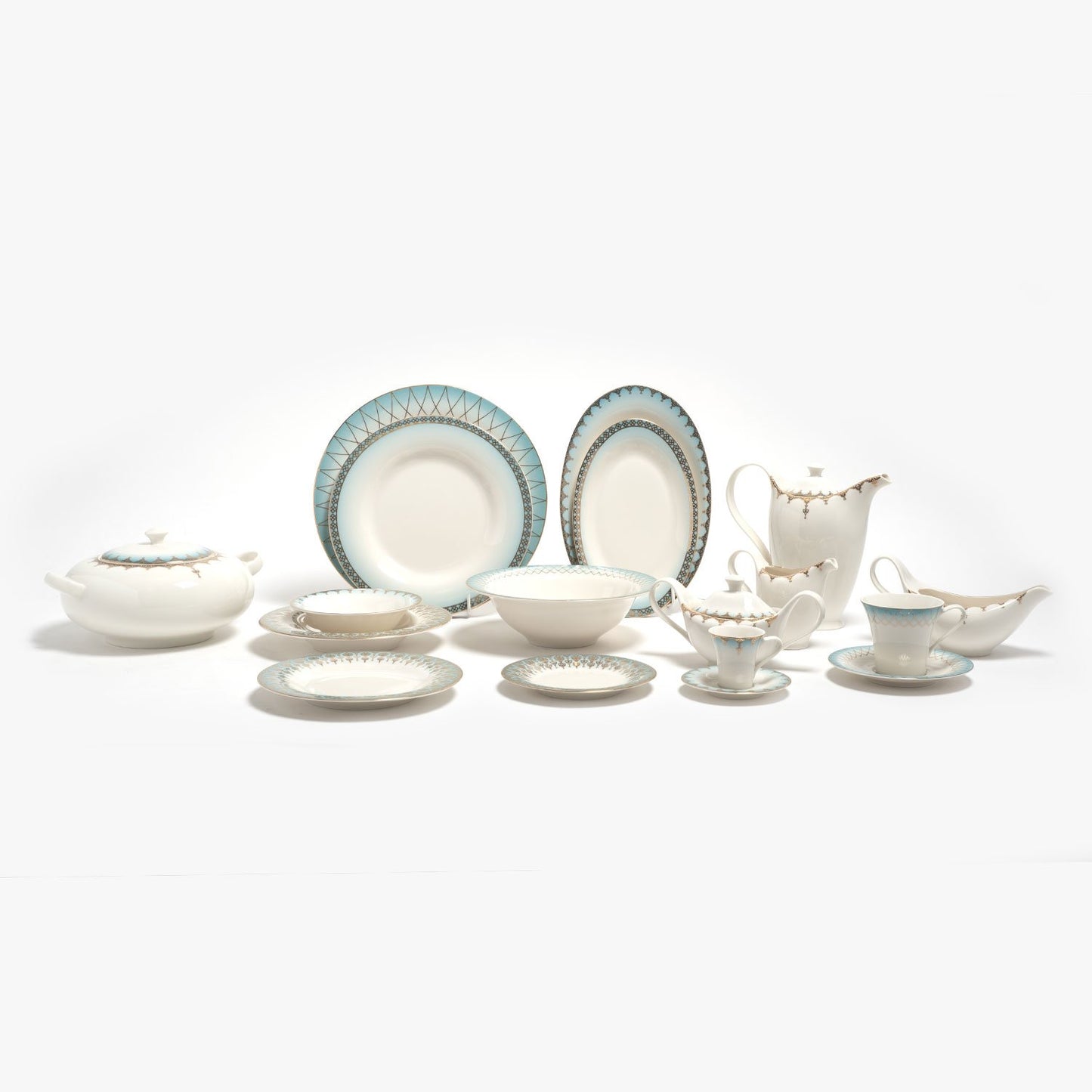 Porland Porselen Mahpeyker Dinner Set - 85 Piece - 04Alm004204