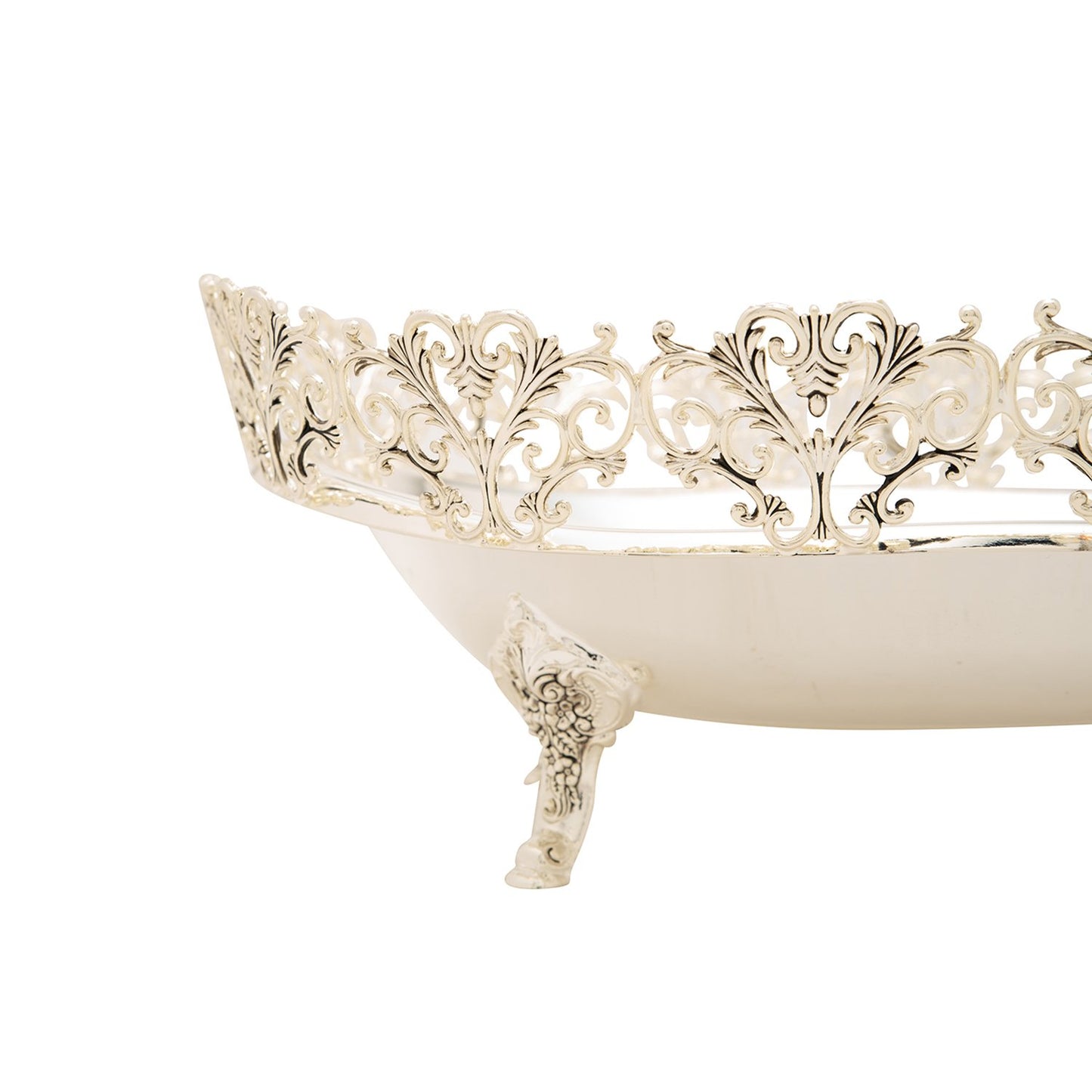 Right Season Oval Bowl With Foot - Silver - 988067