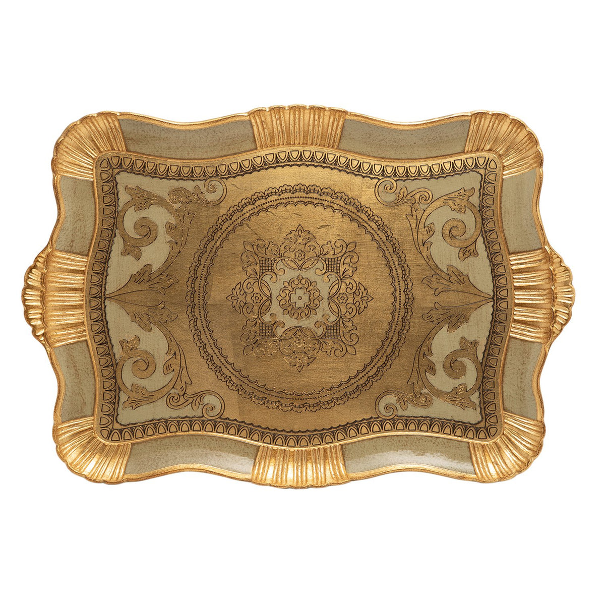 ELISEI ORO VERDE RECTANGLE TRAY