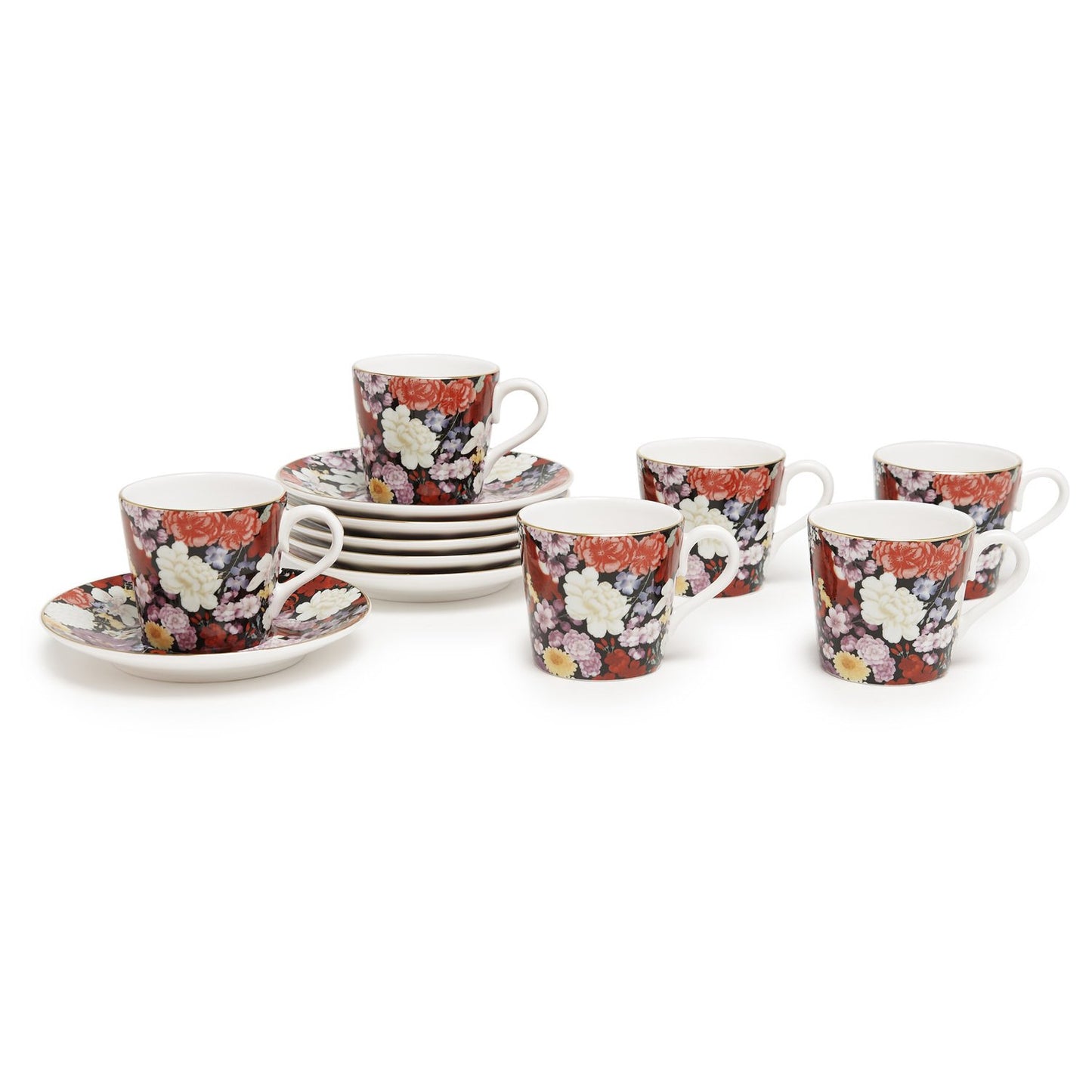 Catriona 12Pc Coffee Cup & Saucer - S18426A-Flo-Cns019