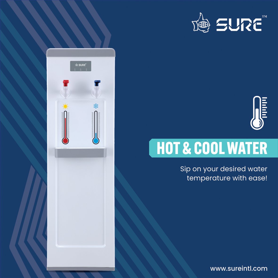 Sure Hot & Cold Top Loading Water Dispenser, White - Sf1800Wm