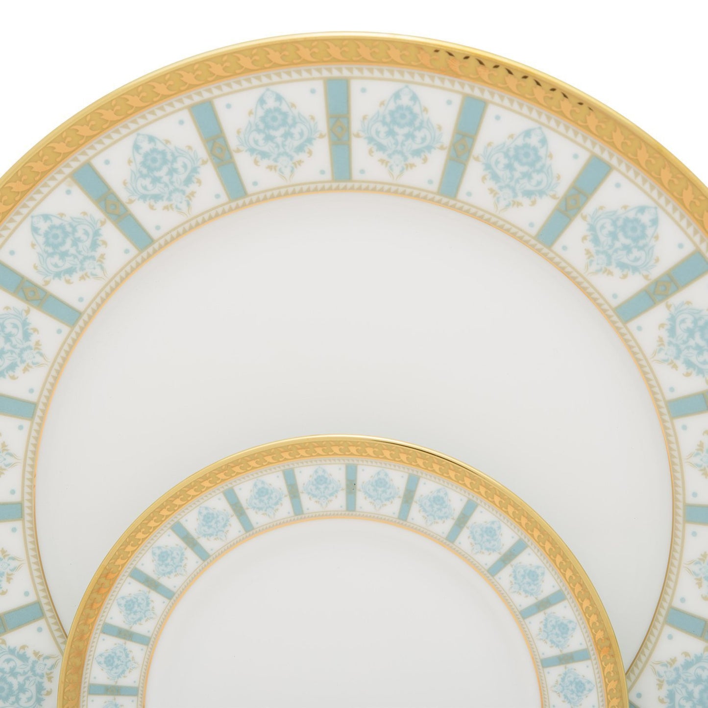 Dankotuwa Porcelain Moira Tea Set - Light Blue and Gold, 24 Piece - MOI-24TS - Jashanmal Home