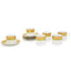 Dankotuwa Porcelain Berlinda Tea Cup And Saucer Set - Green And Gold, 6 Piece - Bergrn-687/689