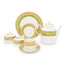 Dankotuwa Porcelain Berlinda Tea Set - Light Green And Gold, 24 Piece - Bergrn-24Ts