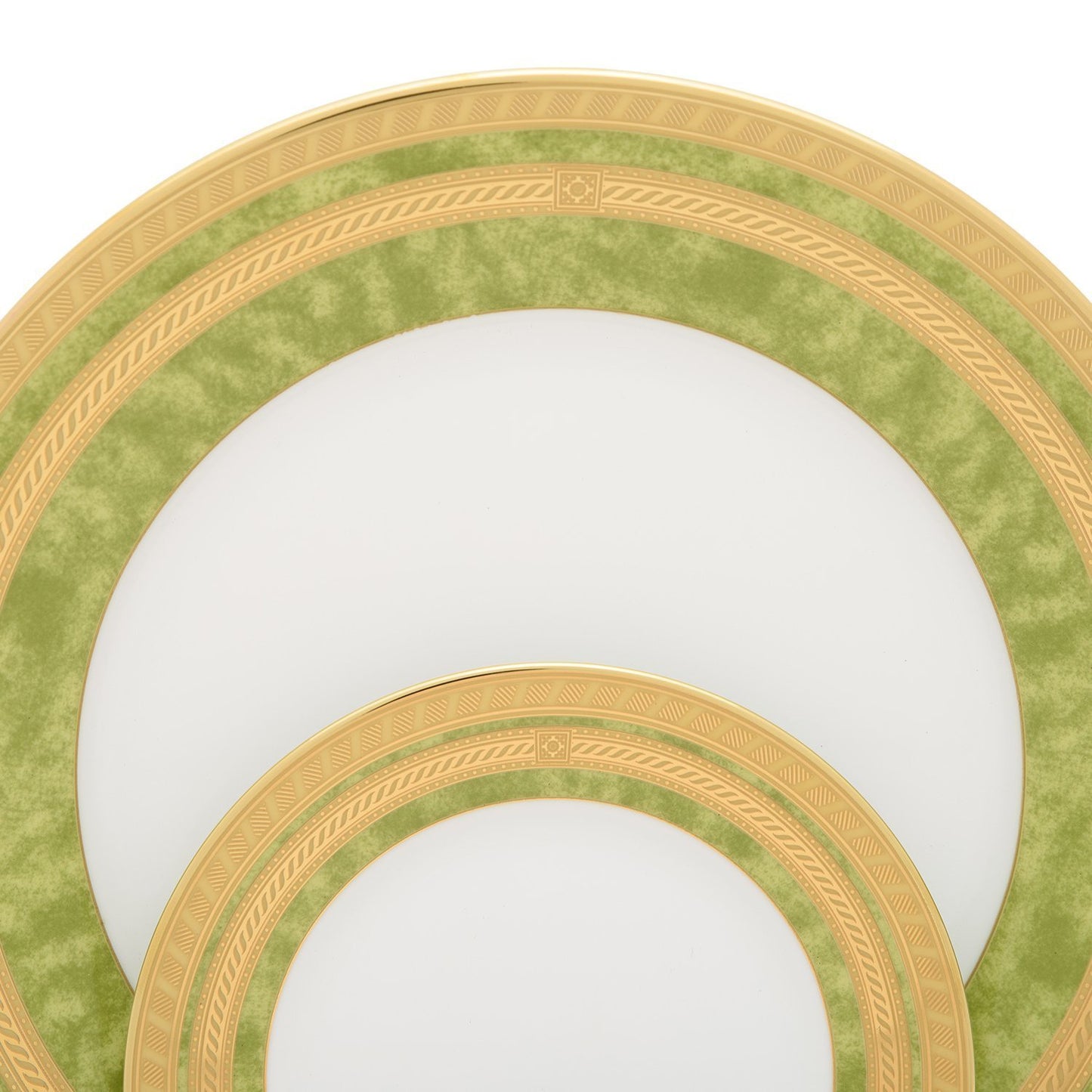 Dankotuwa Porcelain Berlinda Tea Set - Light Green and Gold, 24 Piece - BERGRN-24TS - Jashanmal Home