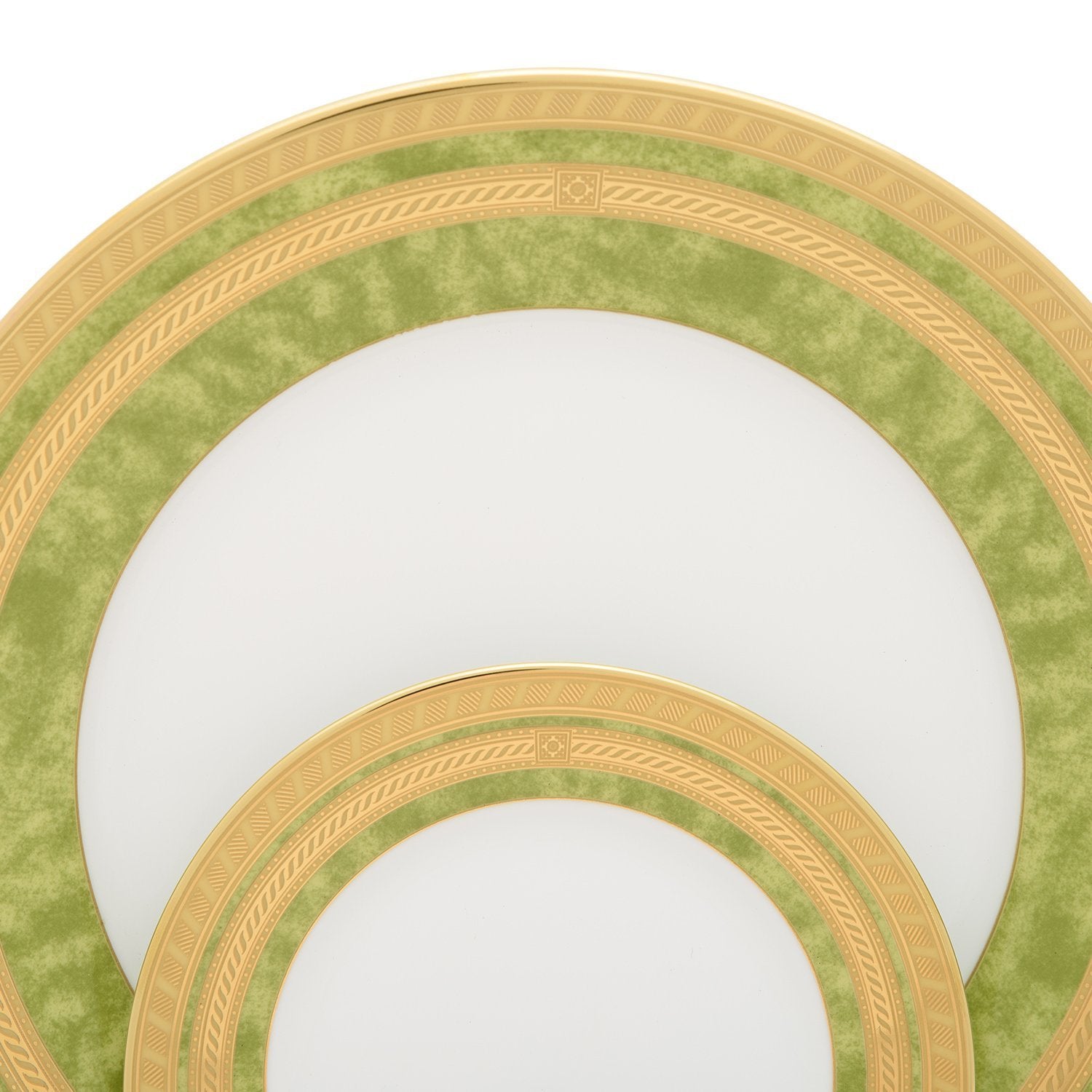 Dankotuwa Porcelain Berlinda Tea Set - Light Green and Gold, 24 Piece - BERGRN-24TS - Jashanmal Home