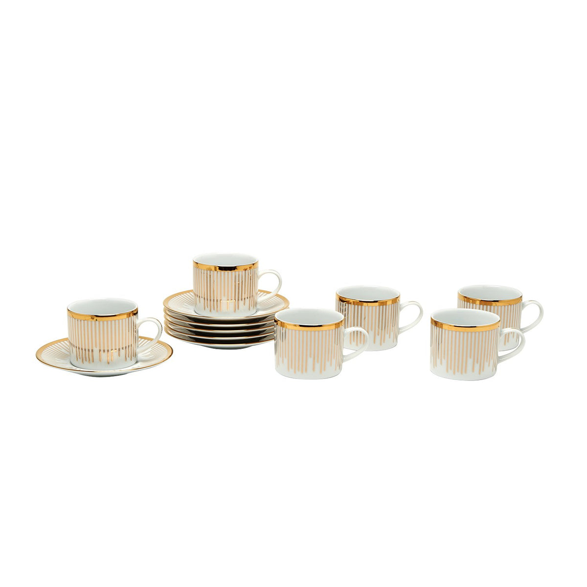 Dankotuwa Kane Gold 6+6 Tea Cup And Saucer Con - Kane-687/689