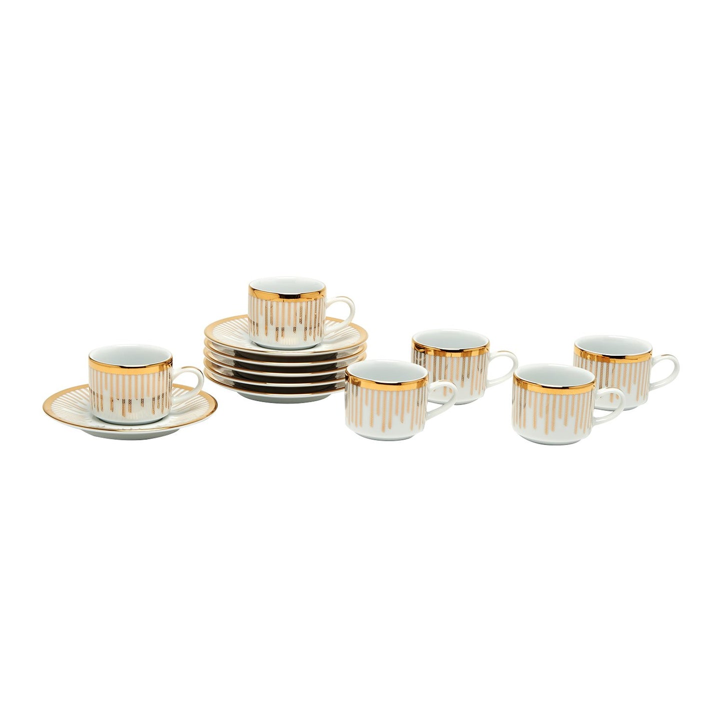 Dankotuwa Kane Gold 6+6 Coffee Coffee Cup And Saucer - Kane-0692/693
