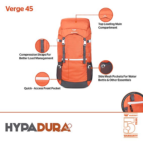 Verge 45 Hiking Rucksack Orange 8903338148586