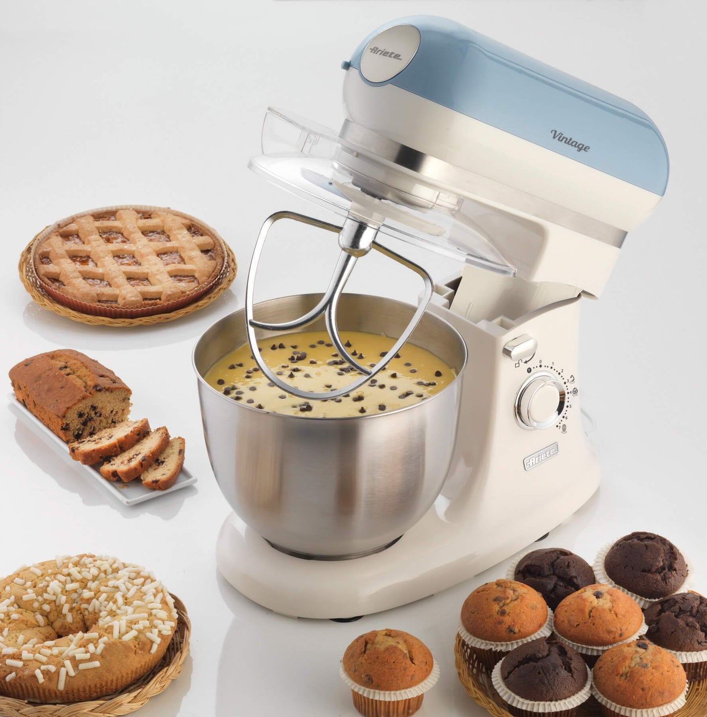 Ariete Vintage Kitchen Machine Cream/Blue, 1588-Bl