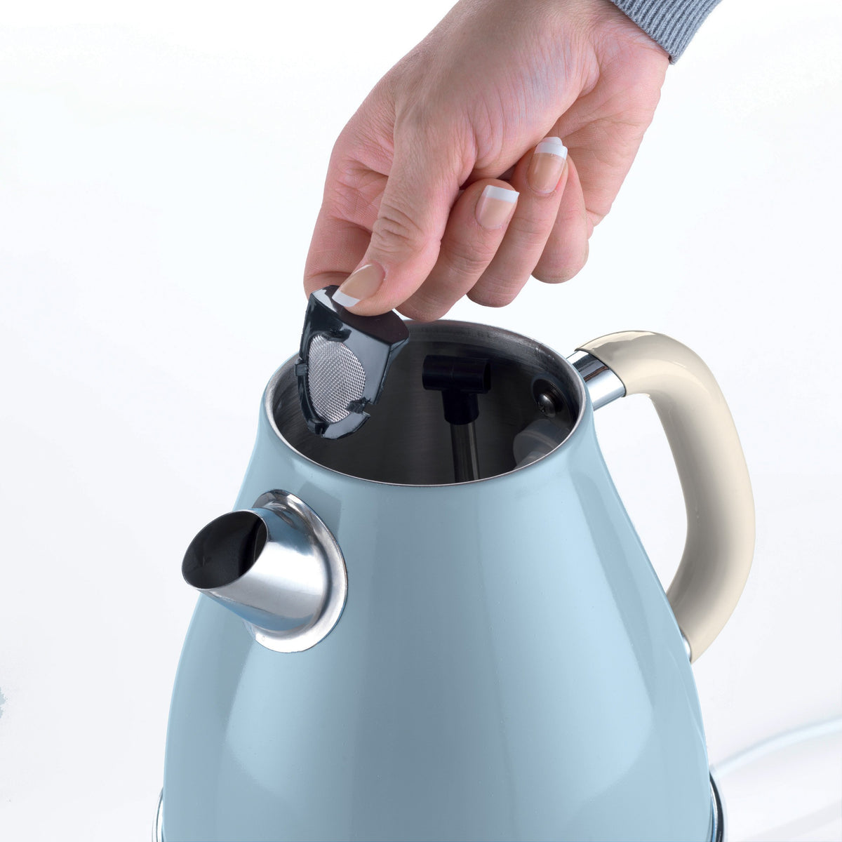 Ariete Vintage Kettle 1,7L, Cream/Blue, 2869