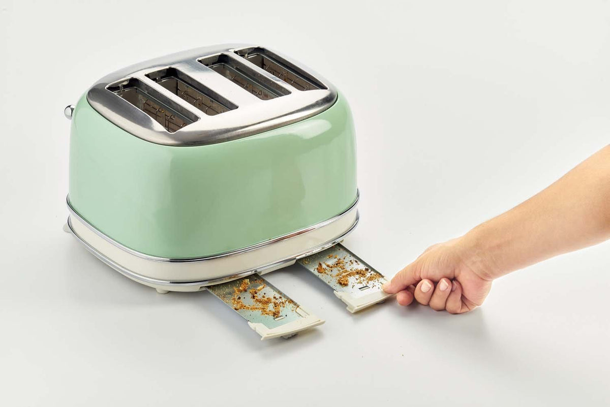 Ariete Vintage 4-Slice Toaster, Cream/Green 0156