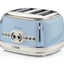 Ariete Vintage 4-Slice Toaster, Cream/Blue 0156