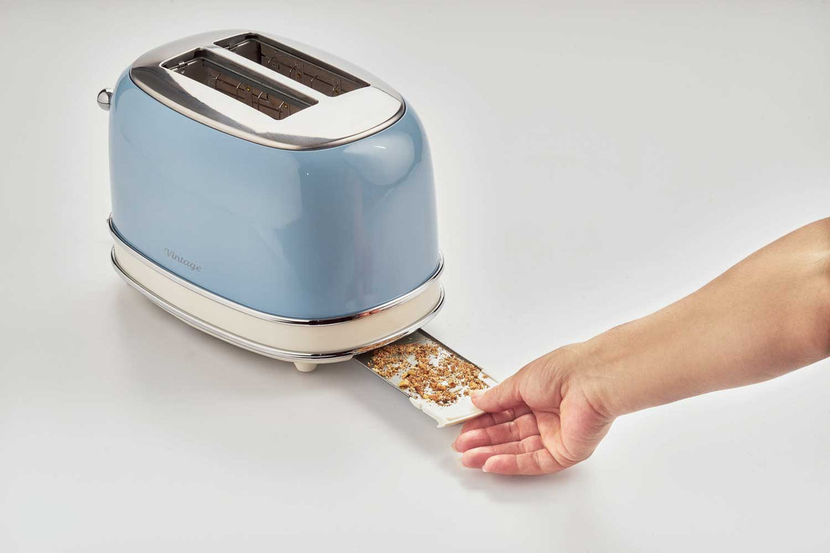Ariete Vintage 2- Slice Toaster, Cream/Blue 0155