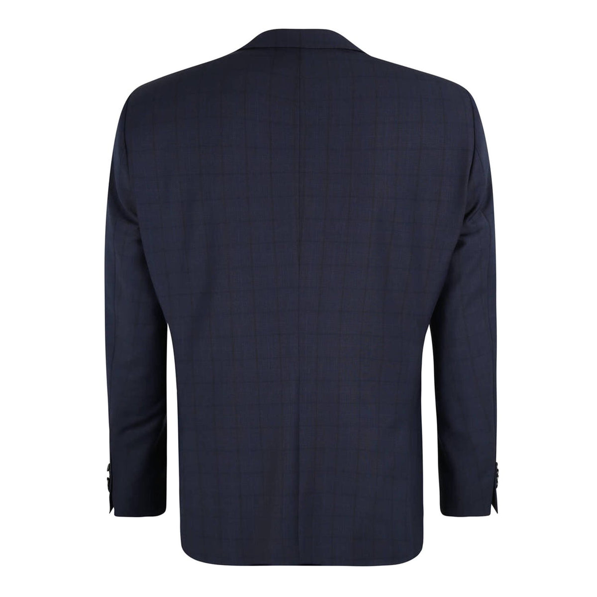 Benvenuto Modern Checked Business Blazer - Navy Blue - 62500 1254