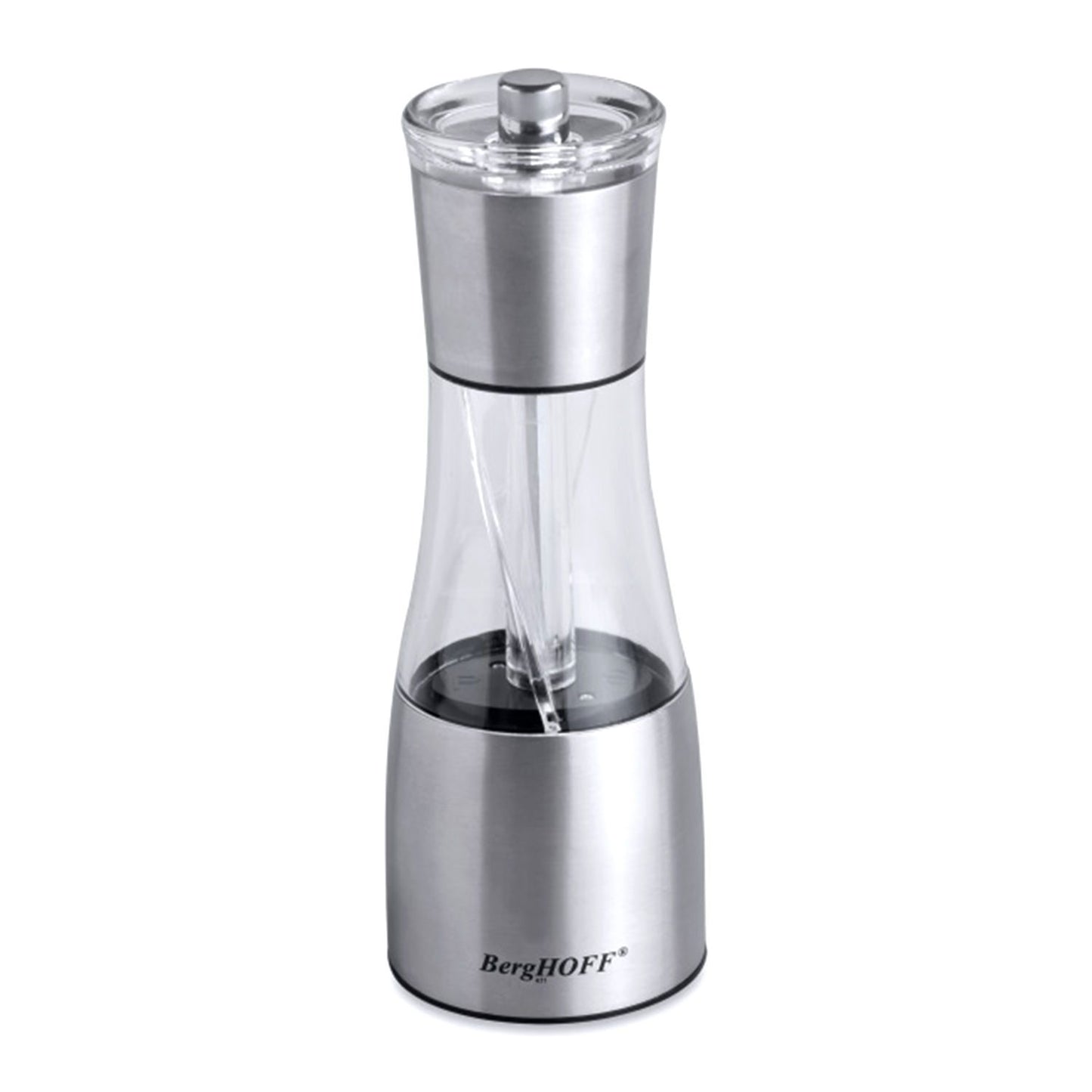 BergHoff Essentials Salt and Pepper Mill - Silver and Clear, 19 cm - 1106244