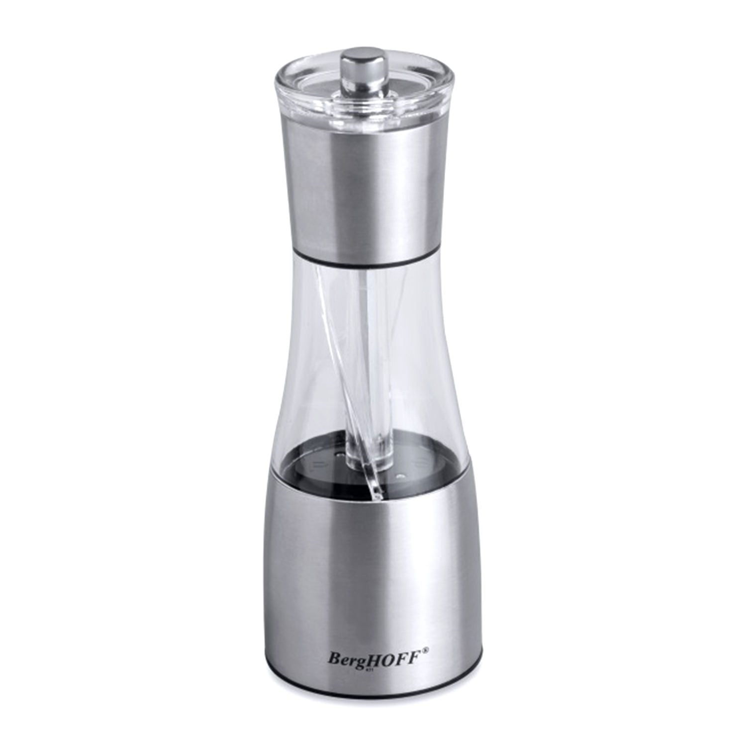 BergHoff Essentials Salt and Pepper Mill - Silver and Clear, 19 cm - 1106244