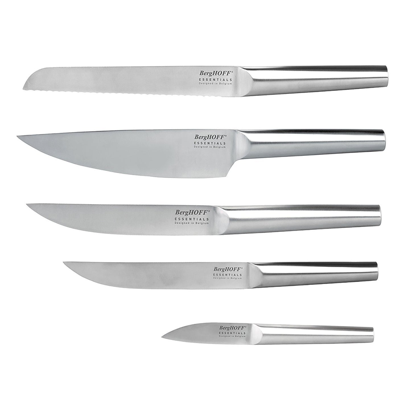 Berghoff Essentials 6 Piece Knife Block - Beige And Silver - 1306210