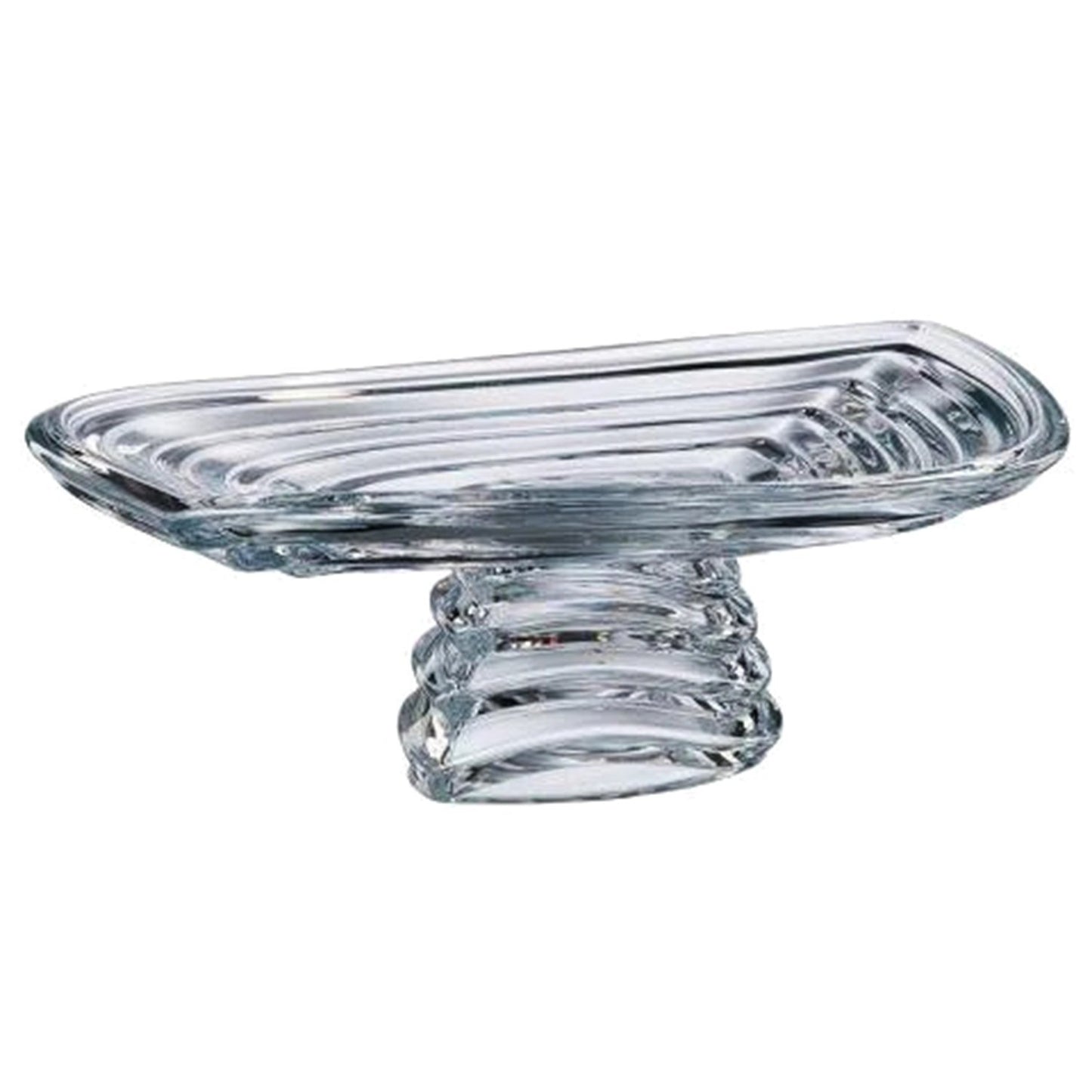 BOHEMIA CRYSTAL GLASS WAVE FOOTED PLATE - 36 CM - 5391195
