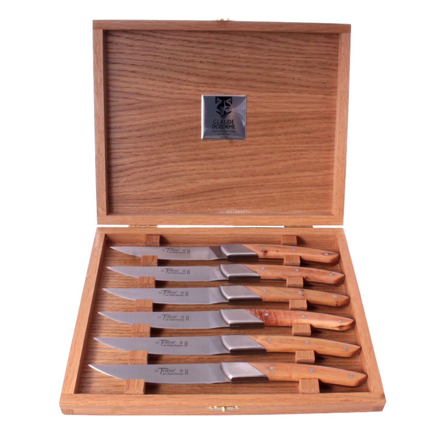 CLAUDE DOZORME THIERS ART DECO KNIFE SET WITH JUNIPER WOOD HANDLE - 6 PIECES - 5.90.001.47MI