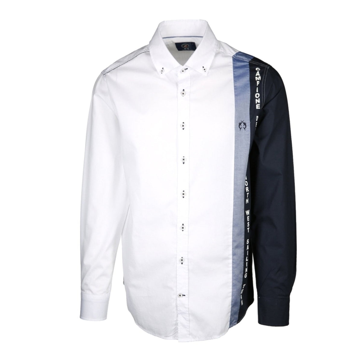 Campione Del Garda Sporty Casual Shirt - Yachting Blue and White - 1807013 10011 M