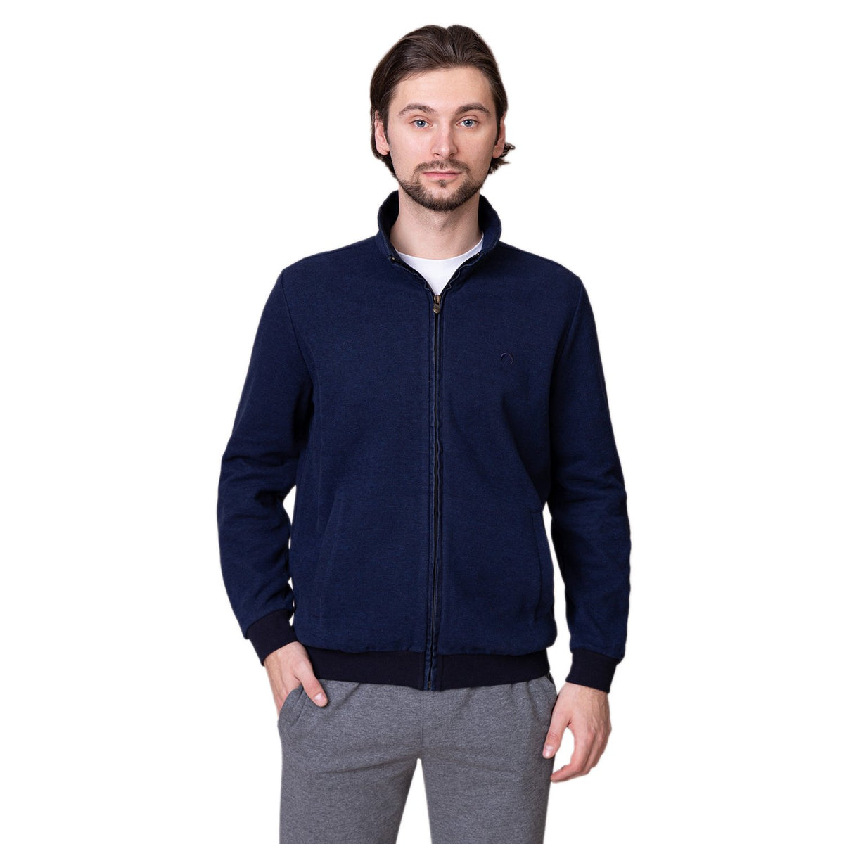 Campione Men's Sweat Jacket - Navy Blue - 2097211 83401 M