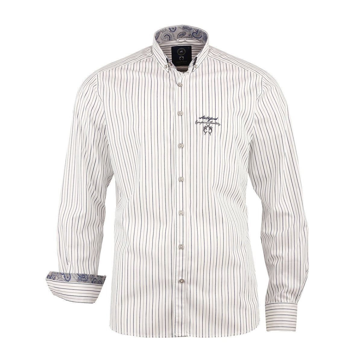 Campione Pueblo Casual Shirt - White and Grey - 2197411 90342 L