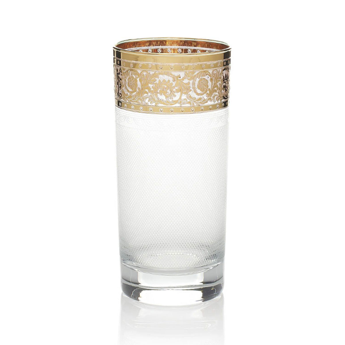 Combi Angelique Long Tumblers - Clear and Gold, Set of 6 - G369Z-25/1 - Jashanmal Home