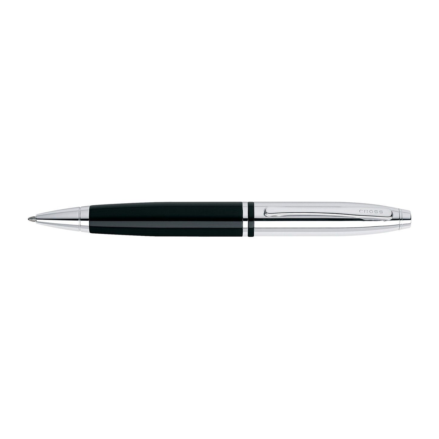 A. T. Cross Calais Chrome and Black Lacquer Ballpoint Pen - AT0112-2 - Jashanmal Home