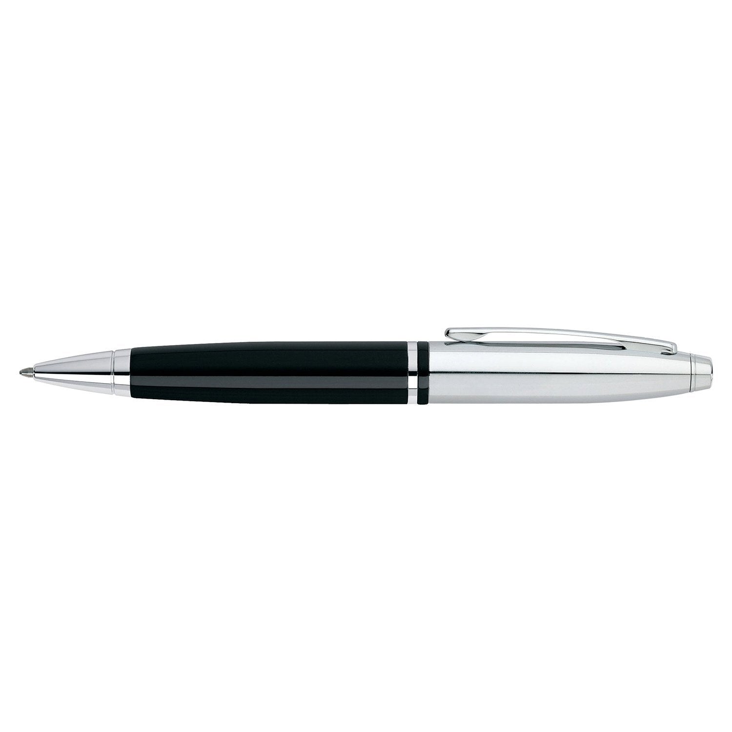 A. T. Cross Calais Chrome and Black Lacquer Ballpoint Pen - AT0112-2 - Jashanmal Home